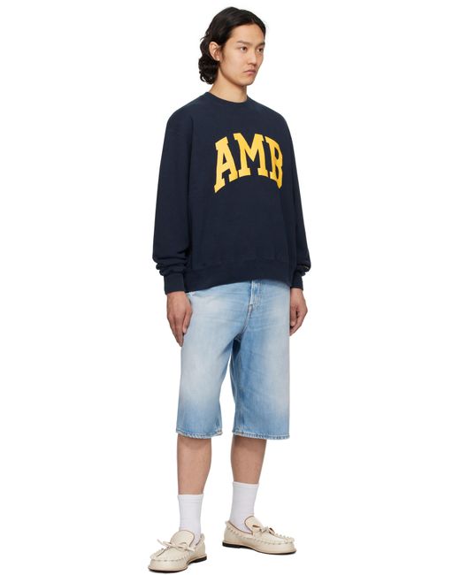 【関税込み】Ambush ネイビー 'AMB' Graphic スウェットシャツ メンズ Ambush ネイビー 'Amb' Graphic スウェットシャツ ブルー