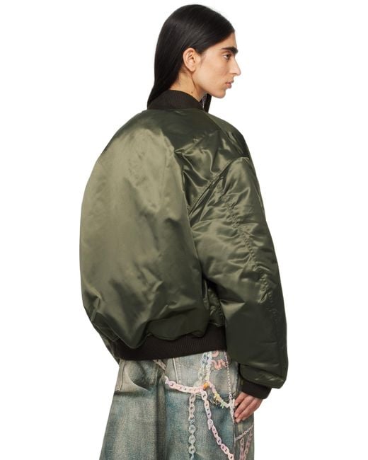 Acne Green Logogram Bomber Jacket