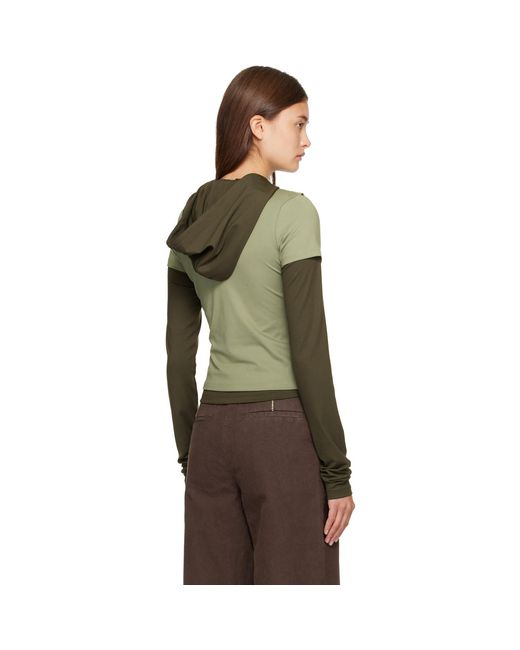 ANDERSSON BELL Multicolor Khaki Gathered Jersey Hoodie & T-Shirt Set