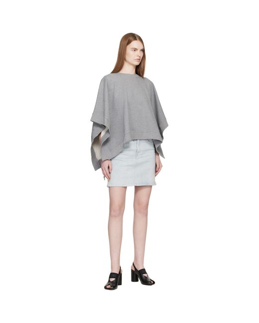 MM6 by Maison Margiela Gray Unbrushed Cotton Sweatshirt