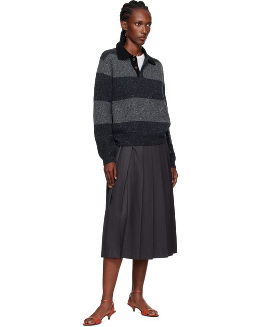 DUNST グレー Chunky ラガーシャツ Black