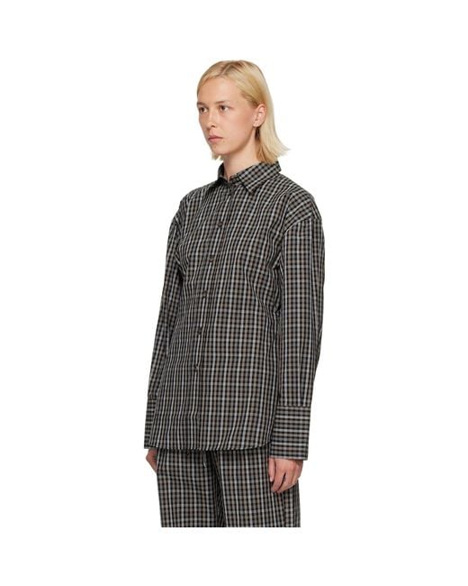 Rohe Black Checked Shaped Shirt