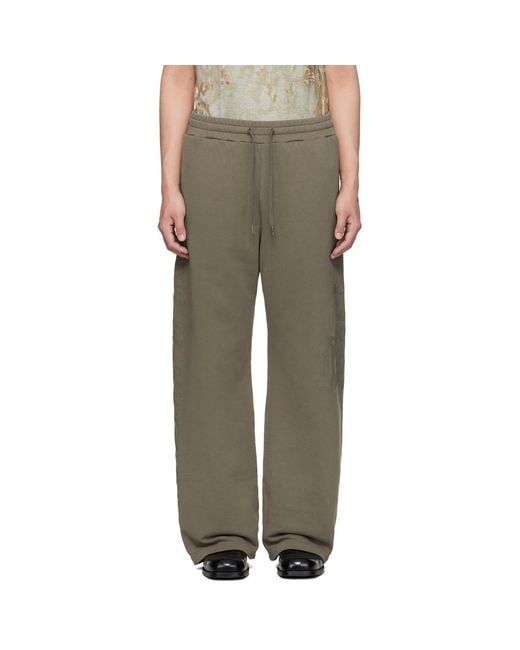 DIESEL Brown Treated Logo Print Sweatpants for men