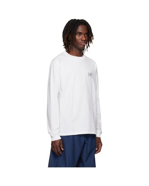 Arc'teryx White Kragg Cotton Ls T-Shirt for men