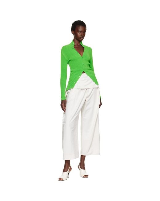 Issey Miyake Green Rill Cardigan