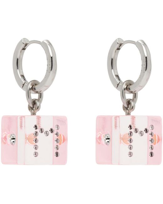 Marni White Pink Dice Earrings