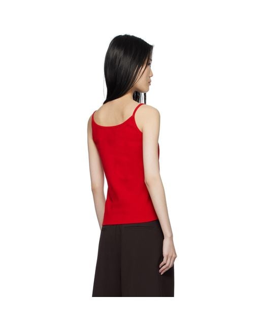 LE17SEPTEMBRE Red Square Neck Tank Top