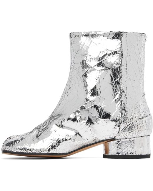Maison Margiela White Tabi Mirror Boots