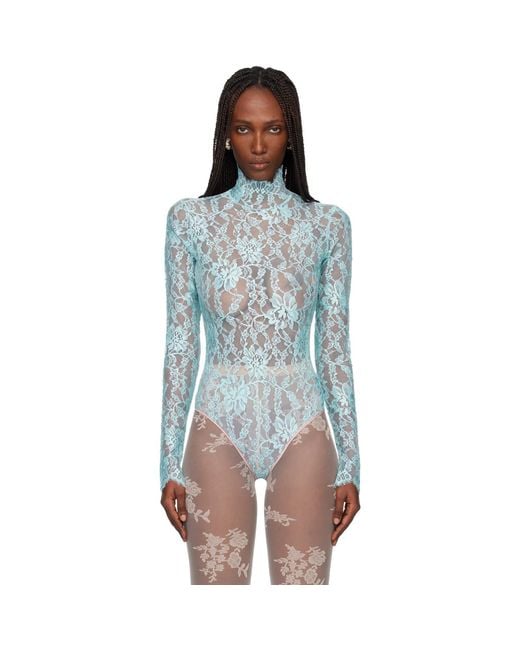 Valentino Black Floral Lace Bodysuit