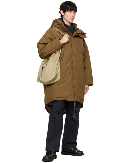 Nanamica Black Tan Gore-tex Long Down Coat for men