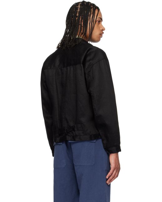 Black Linen Tracker Jacket by KAPTAIN SUNSHINE on Sale