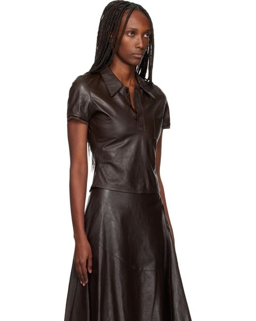 Our Legacy Black Piquet Leather Blouse