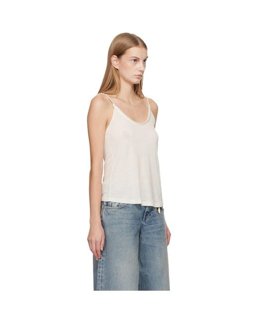 Stella McCartney Blue Pearl Embroidery Top