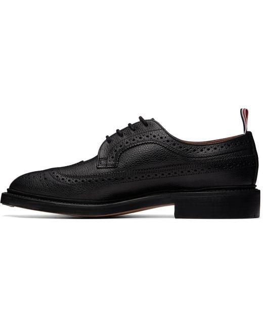 Thom Browne Black Leather Sole Longwing Brogues for men