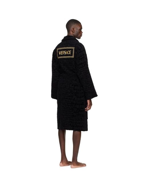 Versace Black Icon Bathrobe for men