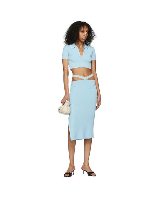 Anna October Multicolor Blue Alizee Midi Skirt