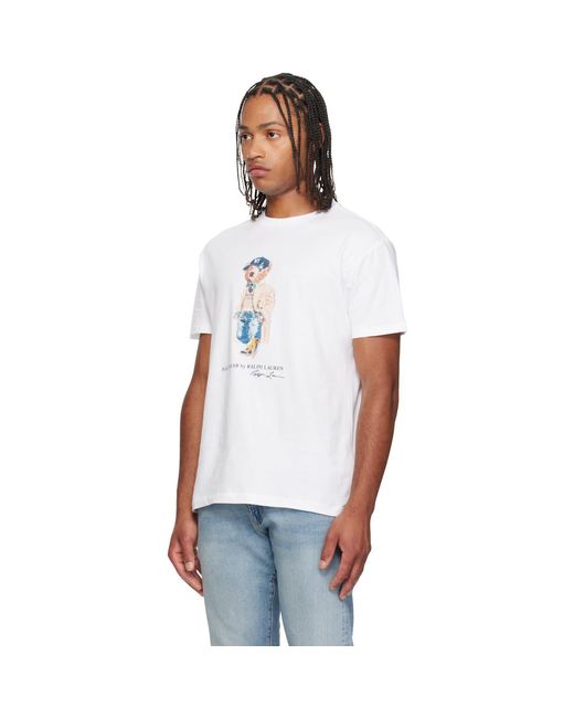 Polo Ralph Lauren White Polo Bear Classic Fit T-Shirt for men