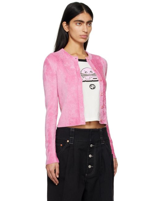 Cardigan rose à boutons Gucci en coloris Pink
