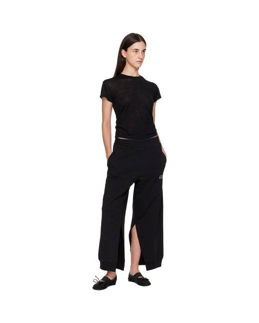 MM6 by Maison Margiela Black Sheer Wool T-Shirt
