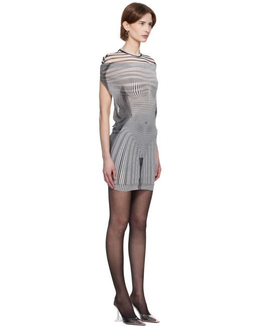 Jean Paul Gaultier ホワイト＆ブラック The Draped Body Morphing ミニワンピース Black
