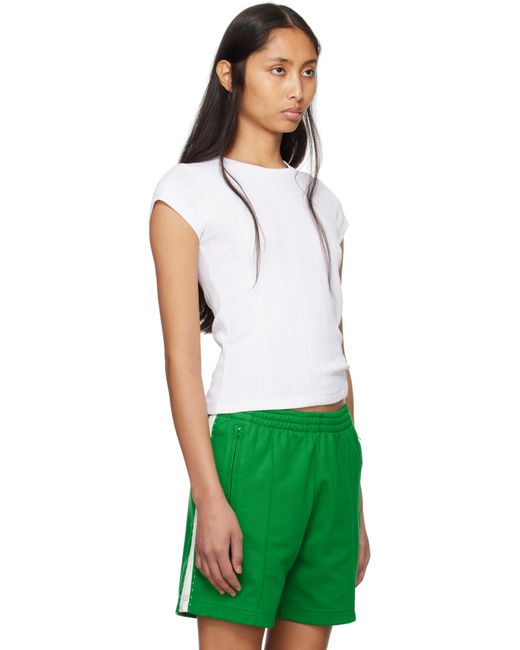 Re/done ホワイト Hanesエディション Varigated 60S スリムフィットTシャツ Green