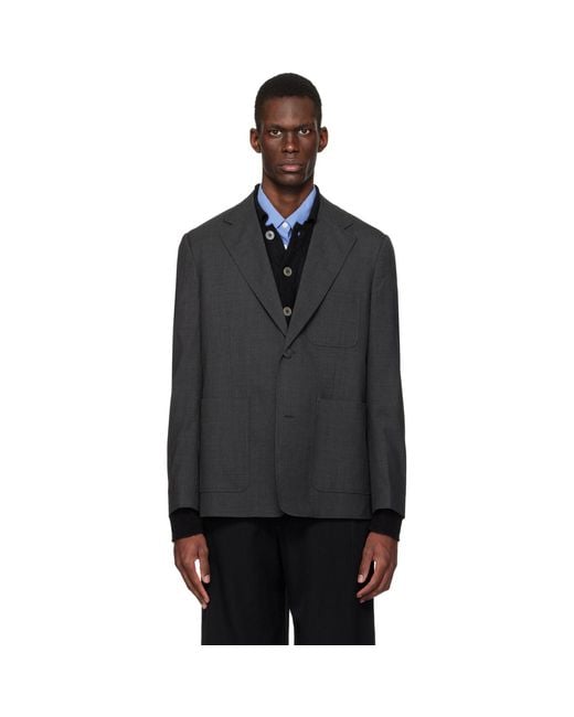 mfpen Black Patch Pocket Blazer for men