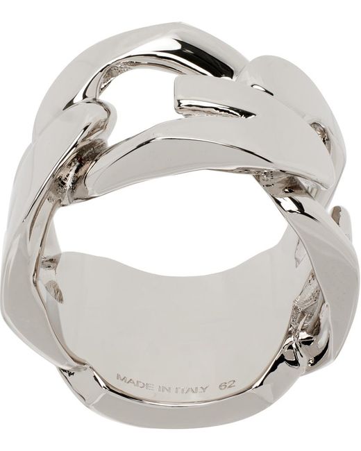 Givenchy Gray Id Engraved-logo Ring for men