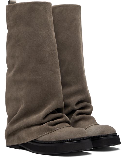 The Attico Brown Taupe Robin Combat Boots