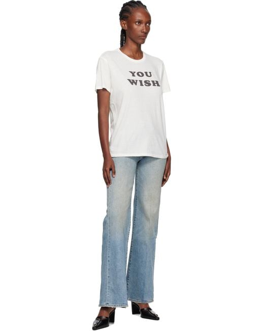 R13 オフホワイト 'You Wish' Boy Tシャツ Black