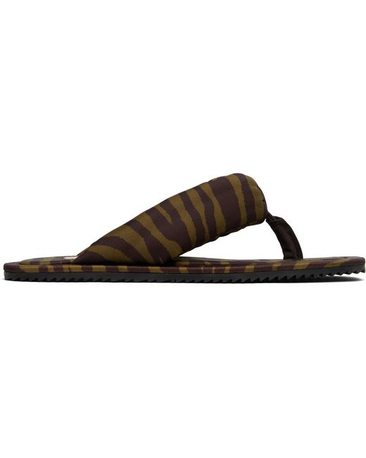 The Attico Black Khaki & Indie Flip-Flops