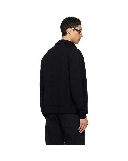 Courreges Black Zipped Wool Cardigan for men