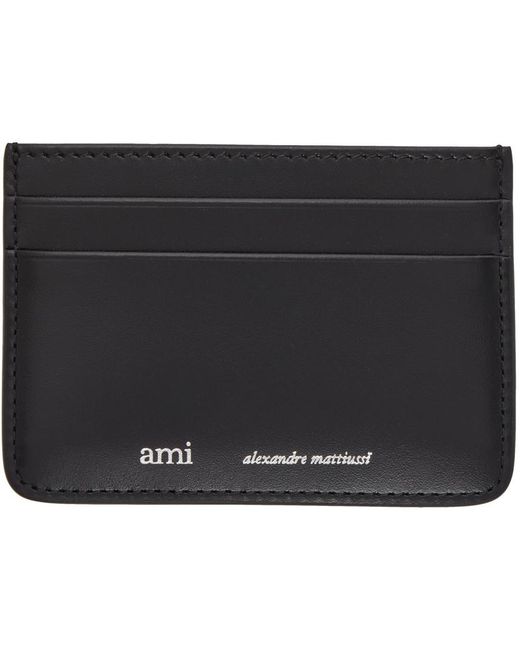 AMI Black Logo Card Holder for men