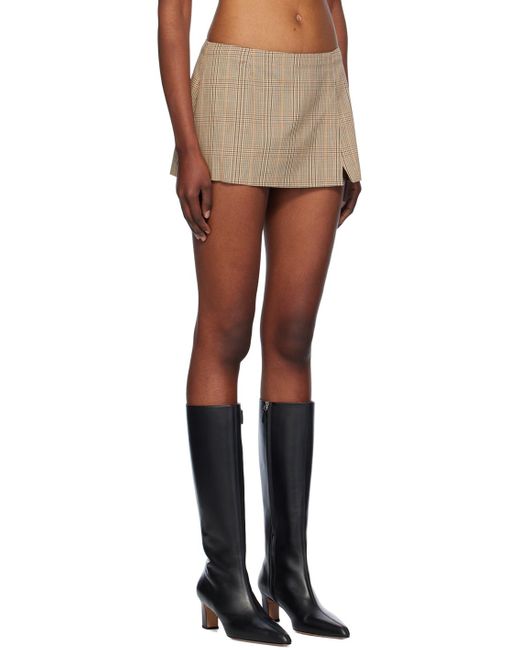 Miaou Black Check Twill Mini Skirt