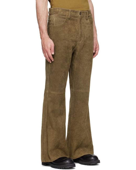 Pantalon brun en cuir à cinq poches Marni pour homme en coloris Brown