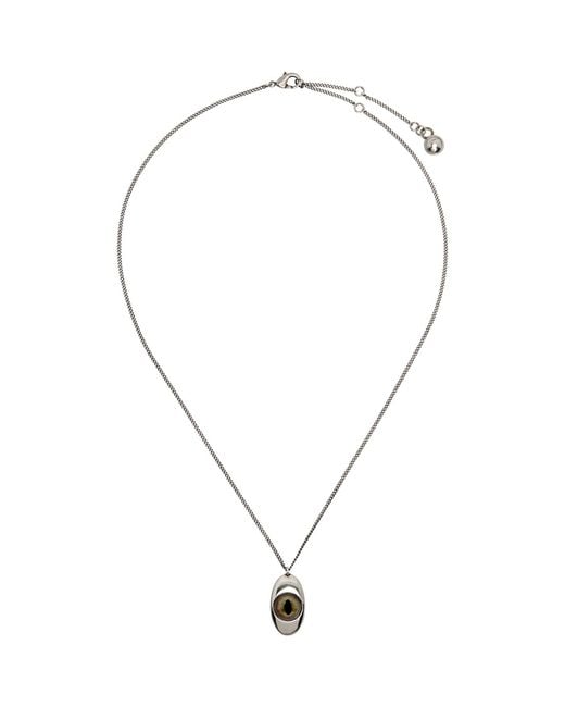 Lemaire Metallic Cat Eye Pendant Necklace for men
