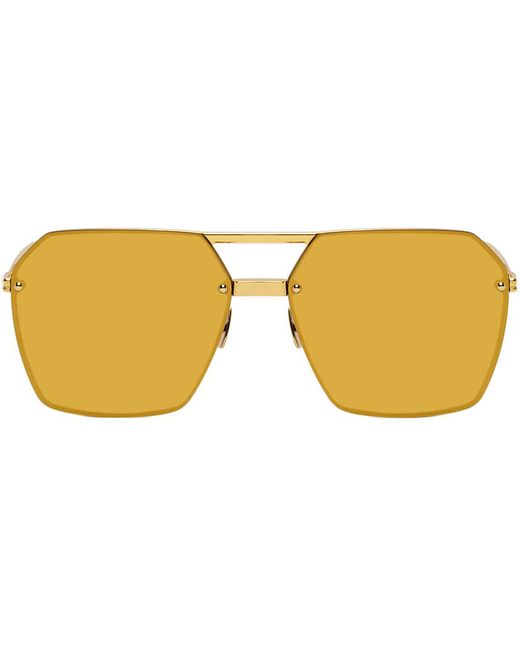 Bottega Veneta Metallic Mirrored Aviator Sunglasses