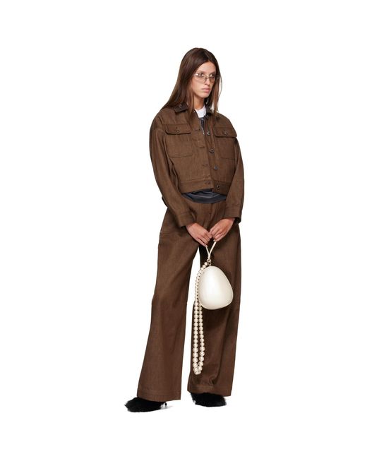 Simone Rocha Brown Wide Leg Utility Curve Jeans