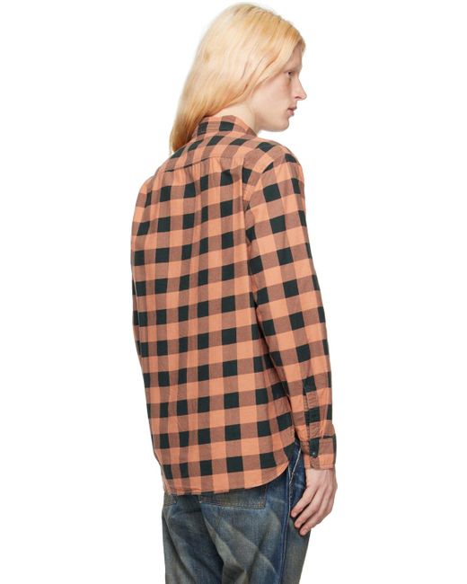 Chemise et noir à motif damier RRL pour homme en coloris Orange