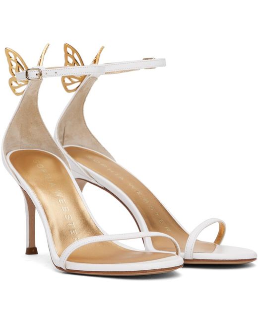 Sandales à talon aiguille mariposa blanches Sophia Webster en coloris Metallic