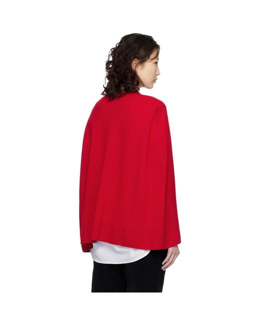 Totême Red Crew Cape Knit Sweater