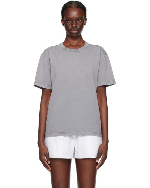 T-shirt gris à effet délavé T By Alexander Wang en coloris Multicolor