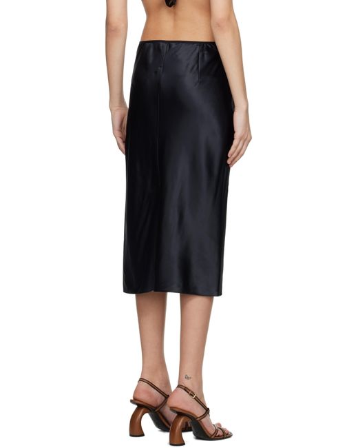 Dries Van Noten ブラック シルク ミディアムスカート Black