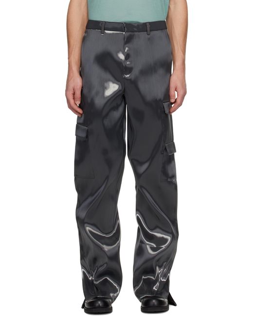 HELIOT EMIL Black Cargo Pants for men
