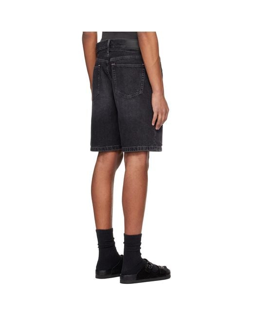 Acne Blue Loose Fit Denim Shorts for men