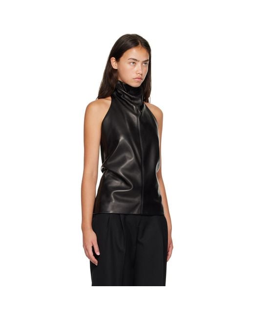 Khaite Black Rone Leather Top