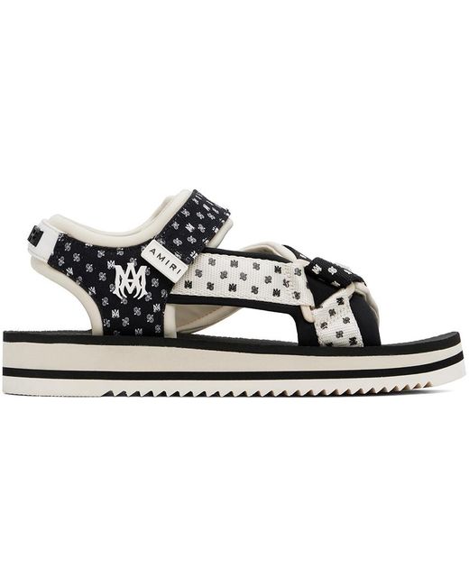Amiri Black Off- 'Ma' Paisley Sandals for men
