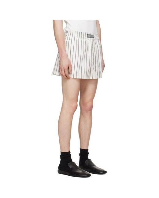 Louis-Gabriel Nouchi White Off- Striped Cotton Shorts for men