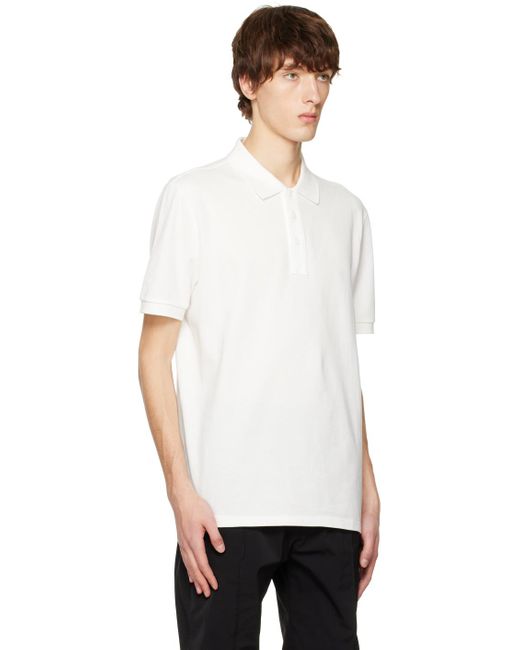 Bottega Veneta White Vented Polo for men