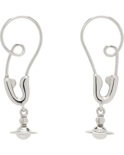 Vivienne Westwood White Large Maxima Earrings for men