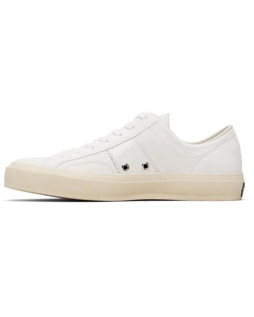 Tom Ford Black Suede & Printed Alligator Cambridge Sneakers for men